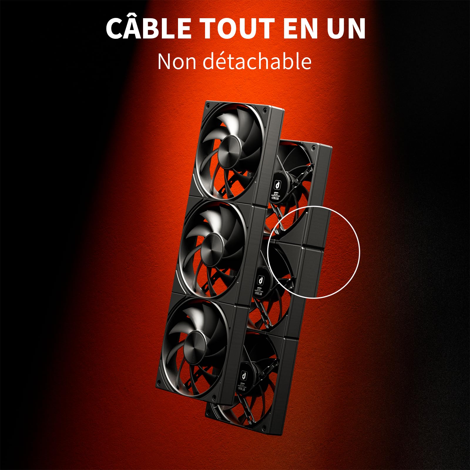 upHere U3K6 All-in-One Ventilateur PC,4-Pin PWM 120mm Ventilateurs de Boîtier,High Performance Cooling 1650 RPM Hydraulic Bearing Ventilateur Silencieux for PC Case CPU Cooling-Noir