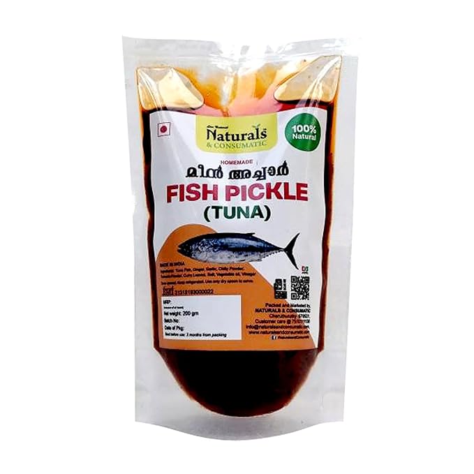 Naturals & Consumatic Homemade Kerala Style Tuna Fish Pickle, Choora Meen Achaar - 200 Grams