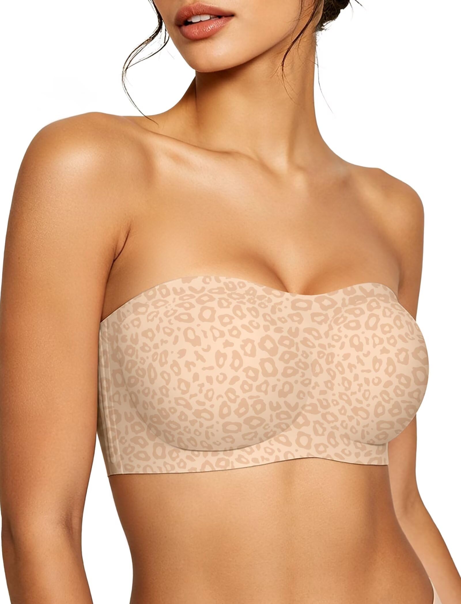 Vertvie Strapless Bra Jelly Push Up Seamless Wireless Tube Top
