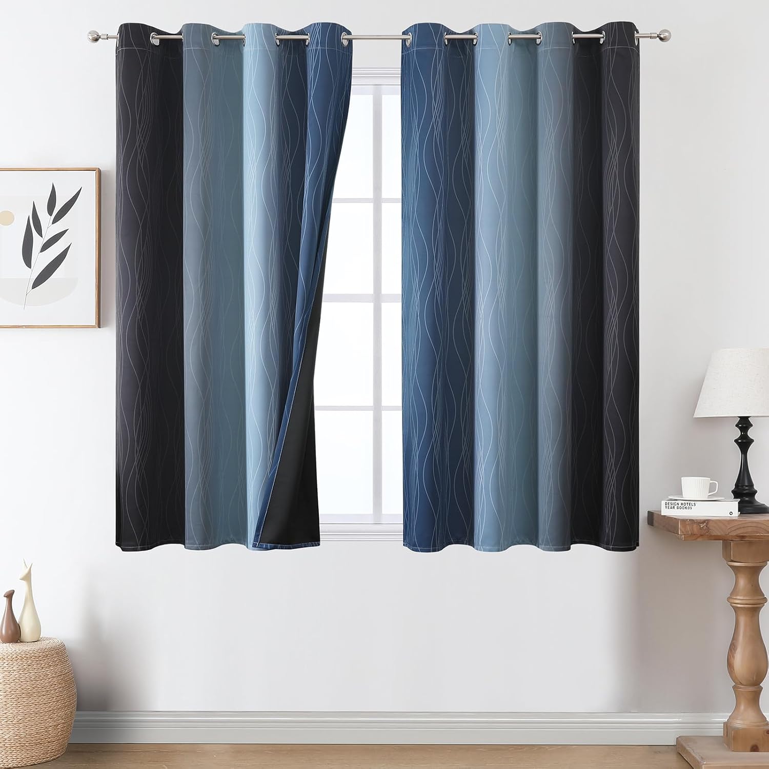Estelar Textiler Ombre Blackout Curtains, 52x54, 2 Panels