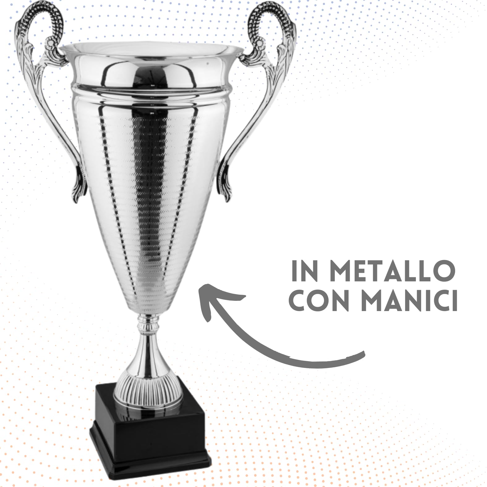 Coppa Trofeo Premiazioni Personalizzate Grande in Metallo Calcio, Fantacalcio, Tennis, Padel, Basket, Volley Premiazioni Sportive Eventi Riconoscimenti con Targhetta cod 1.061