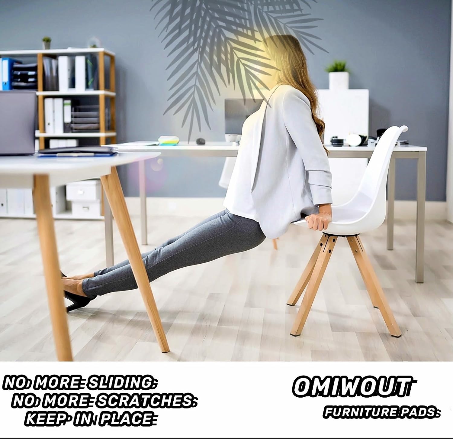 Non Slip Table Leg Pads for Hardwood Tiles Floors - Noise Canceller Self-Adhesive Anti Slip Rubber Furniture Stoppers to Prevent Sliding - Square 32 PCS 1-1/2” (40mm)