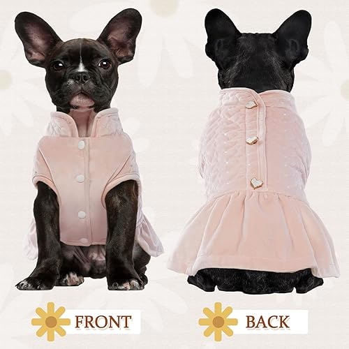 Miniatura 3 de Kuoser Abrigo para perro, ropa de invierno para cachorros, forro polar suave, chaleco para perras, resistente al viento, traje térmico para