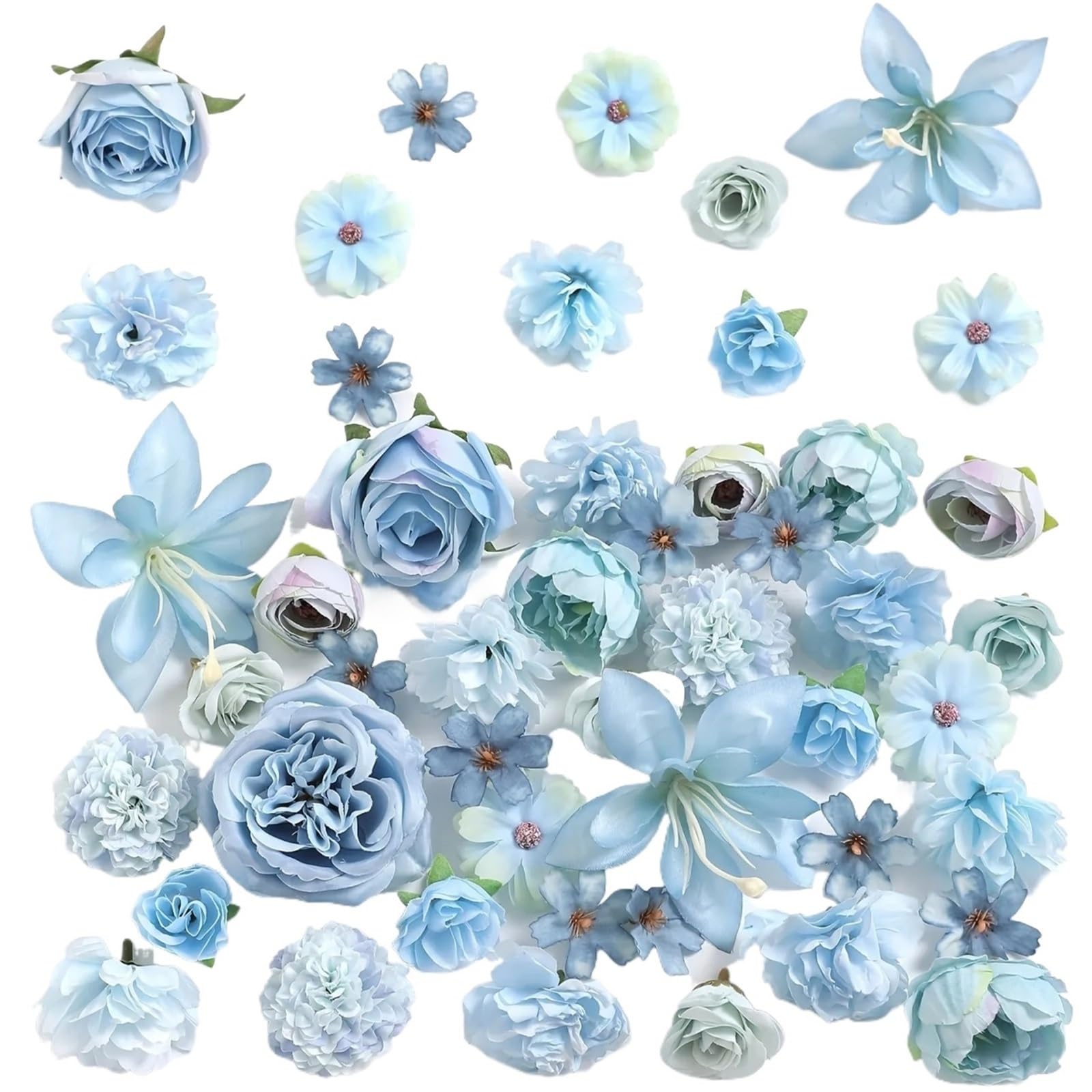 XIANGMLING 49Pcs Mix Artificial Silk Flowers, Fake Bouquet for Home Wedding Decor Garland Arrangement(Color1)