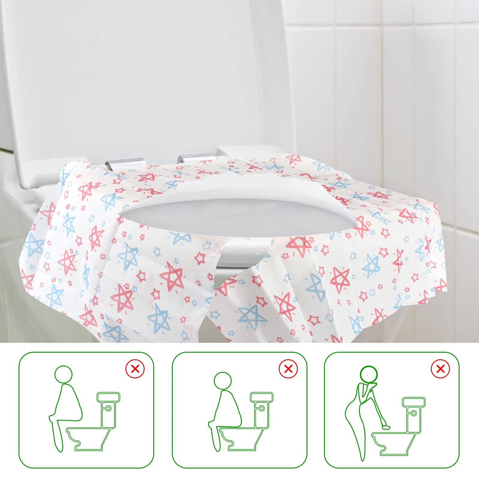 20 sztuk pokrowców na deskę sedesową, rozmiar XL, na deskę sedesową, papier toaletowy, wodoodporny, jednorazowo pakowany