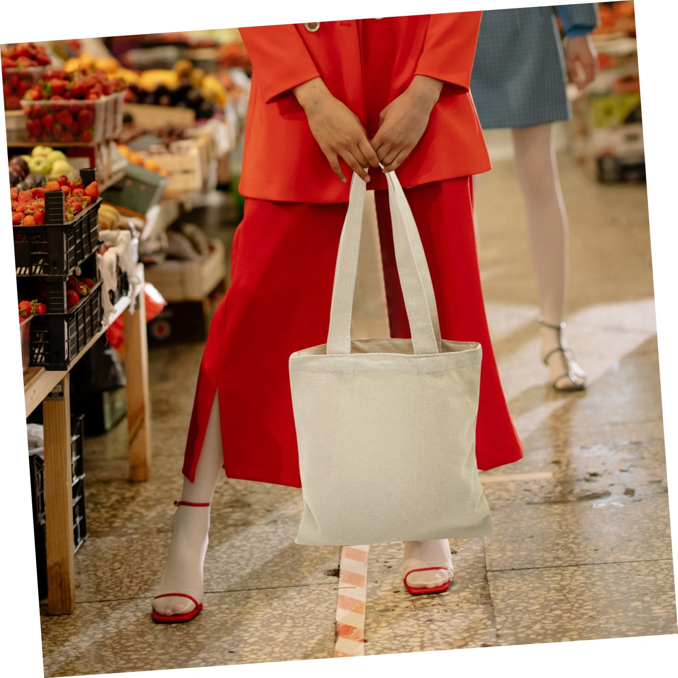 Zerodeko 6St leere Segeltuchtasche Einkaufstasche aus Segeltuch leere Tragetaschen Handtaschen Canvas-Einkaufstasche Mehrzwecktasche leere Umhängetasche Reißverschluss Aufbewahrungstaschen