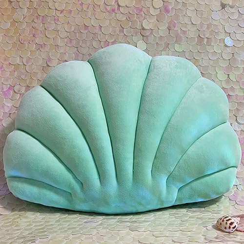 Miniatura 9 de YRXRUS Almohadas de concha, almohada en forma de concha negra, almohada decorativa de terciopelo de la serie océano para dormitorio, sala de estar,