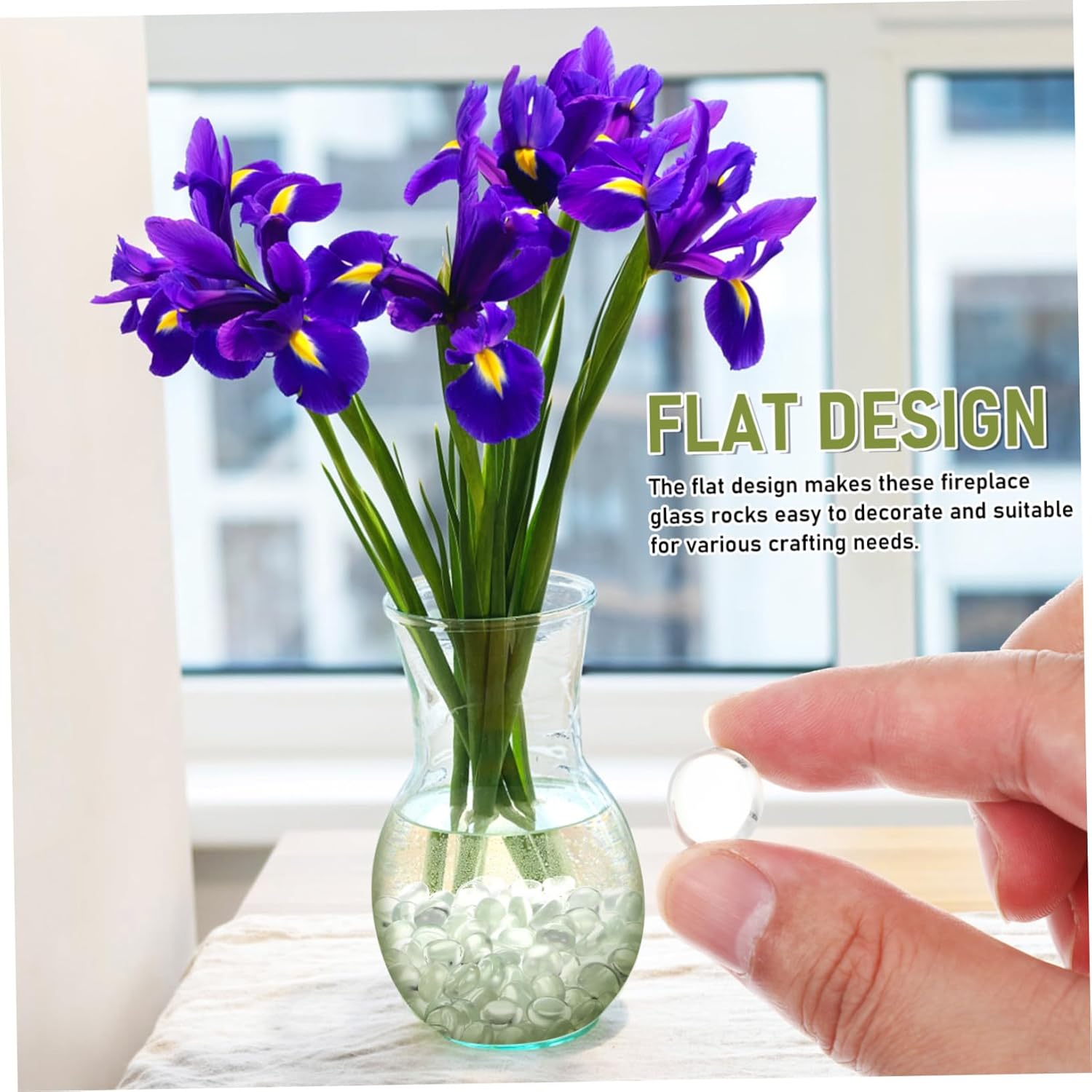 400 Pcs Flat Glass Marbles for Decorative Crafts Fish Tank and Vase Fillers Beads Small Pebbles for Home Decor and Centerpieces