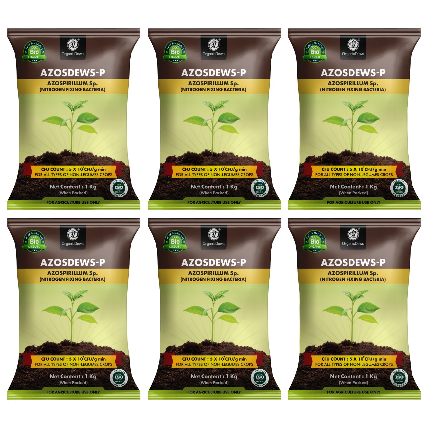 OrganicDews Azospirillum Bio Fertilizer Powder 6 kg - Nitrogen Fixing Bacteria (5x10^7 CFU/g) for Plants - Soil Fertility, Faster Plant Growth and Increases the Yield - Azosdews 6 Kg (B0CSX8R5JR) Amazon Price History, Amazon Price Tracker