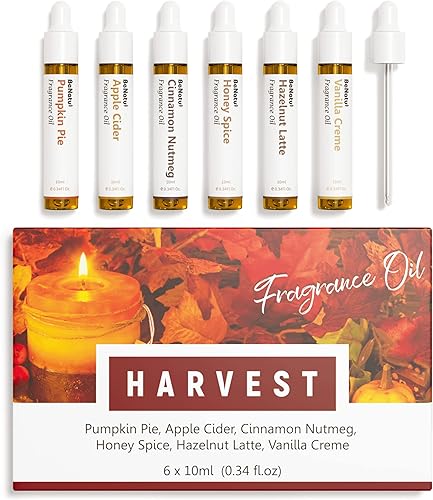 Harvest - Juego de aceites aromáticos de primera calidad para difusor, velas, fabricación de jabón, aromas de panadería otoñal, aromaterapia, aceite