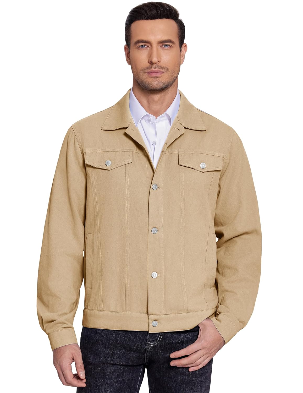 COOFANDY Jaqueta jeans masculina de algodão, leve, estilo caminhoneiro, casual, lavada em promoção! Veja a oferta e mais achadinhos de Jaquetas & Casacos 4 Hoje é o melhor dia para comprar COOFANDY Jaqueta jeans masculina de algodão, leve, estilo caminhoneiro, casual, lavada com aquele preço maroto! Promoção! Aproveite a oferta! 4