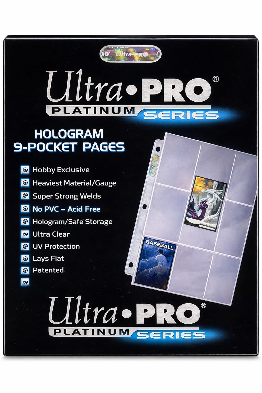 9 Pocket Pages Platinum Series - 100 Pages of Card Sleeves for Trading Card Binder and More