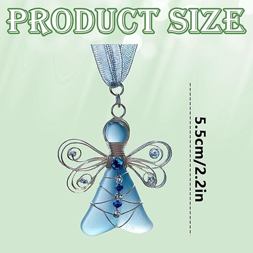 Miniatura 5 de 2026 New Handmade Sea Glass Angel Ornament, 3D Sea Glass Christmas Tree Angel Ornaments, Coastal Hanging Decoration Mom Gifts, Unique Beach Inspired