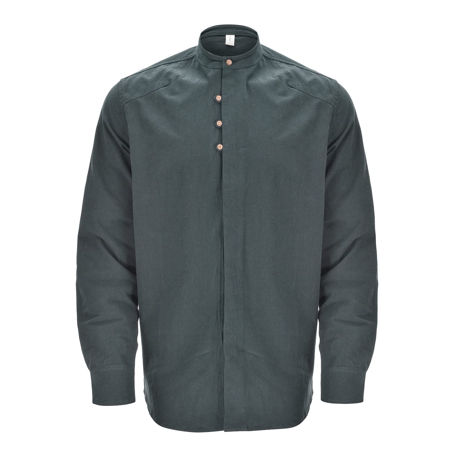 Générique Camicia da uomo a maniche lunghe con colletto alto elegante per abbigliamento professionale quotidiano confortevole e traspirante
