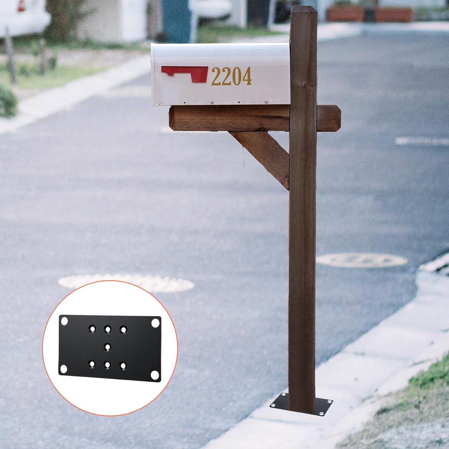 2 Pcs 4 x 4 Inch Steel Plate Post Anchor Base for Joints, Deck Railings, Fence Mail Posts. Framing Lumber, Bracket, Anchor, Toja Grid