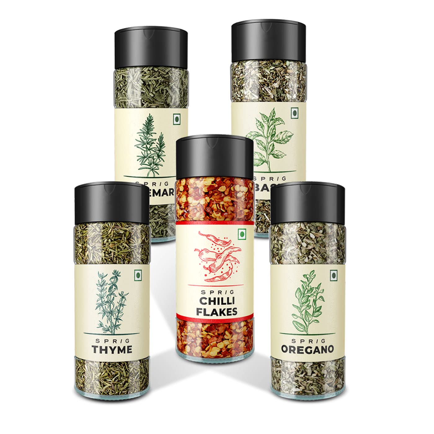 Sprig Italian Herbs Combo Offer Pack Basil,Thyme, Rosemary and Oregano Herbs (Buy 4 Get Chilli Flakes Free) (B09RZN88GR) Amazon Price History, Amazon Price Tracker