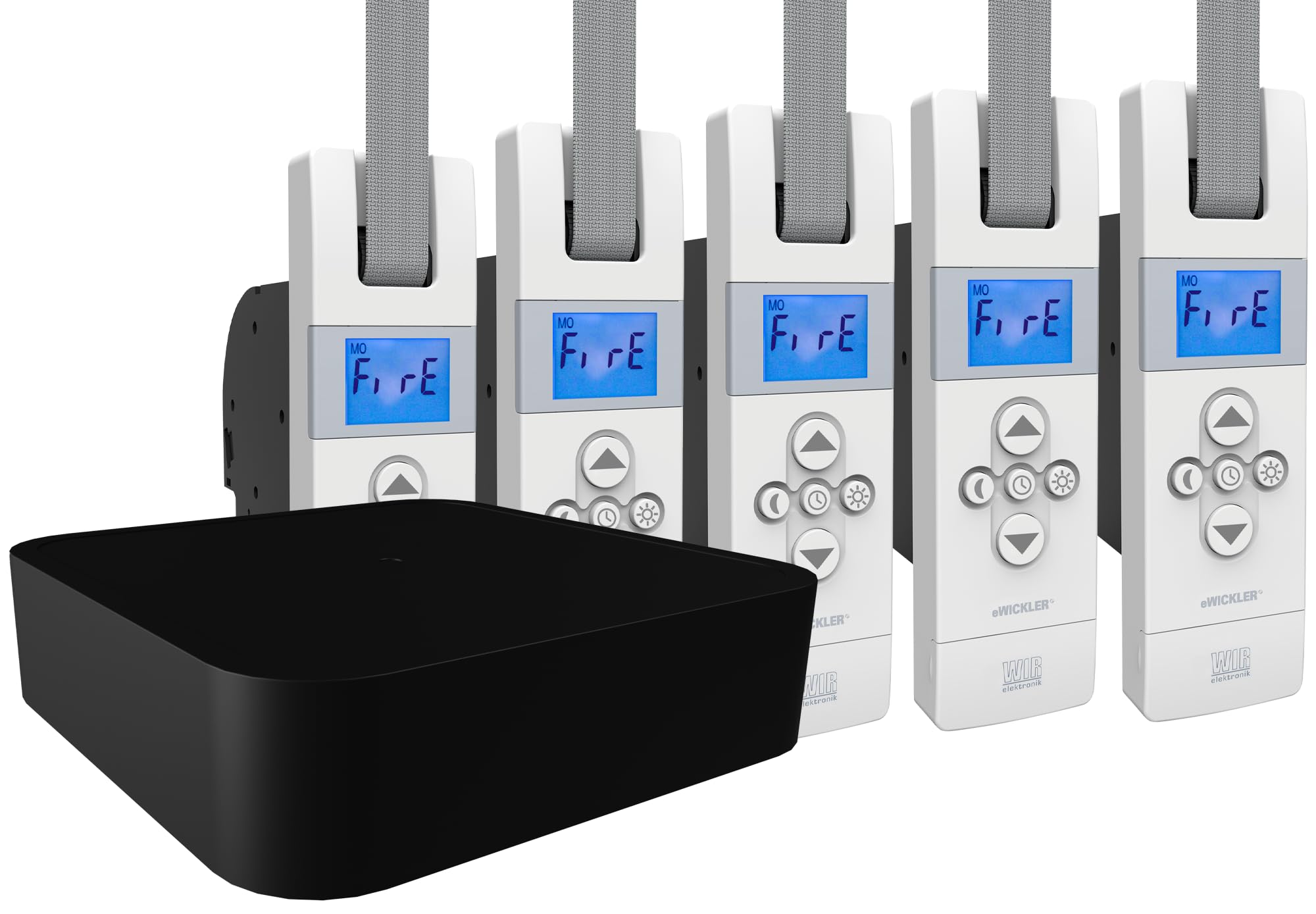 WIR elektronik eWICKLER Comfort Funk-Set, eW840-F, elektrischer Gurtwickler + Matter Bridge V7 mini, für 17-23 mm Gurtband, Unterputz, bis 50 kg, Smart Home (5 Fenster)