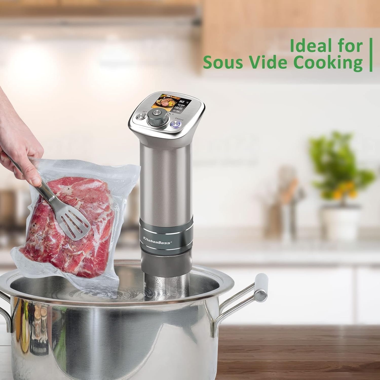 KitchenBoss Vacuum Food Sealer Rolls: Worki do pakowania próżniowego żywności kompatybilne z pakowarkami próżniowymi i urządzeniami Sous Vide, wytłaczane worki do pakowania próżniowego żywności 5 role