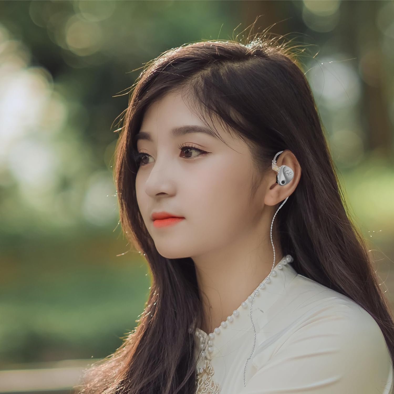 Person wearing KZ Castor In-Ear Monitors