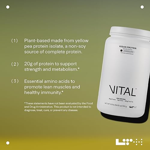 Miniatura 4 de LTH Vital Vegan Protein - Confiado por Life Time Members - Proteína en polvo a base de plantas - Hecho de proteína de guisante - Apoya un sistema