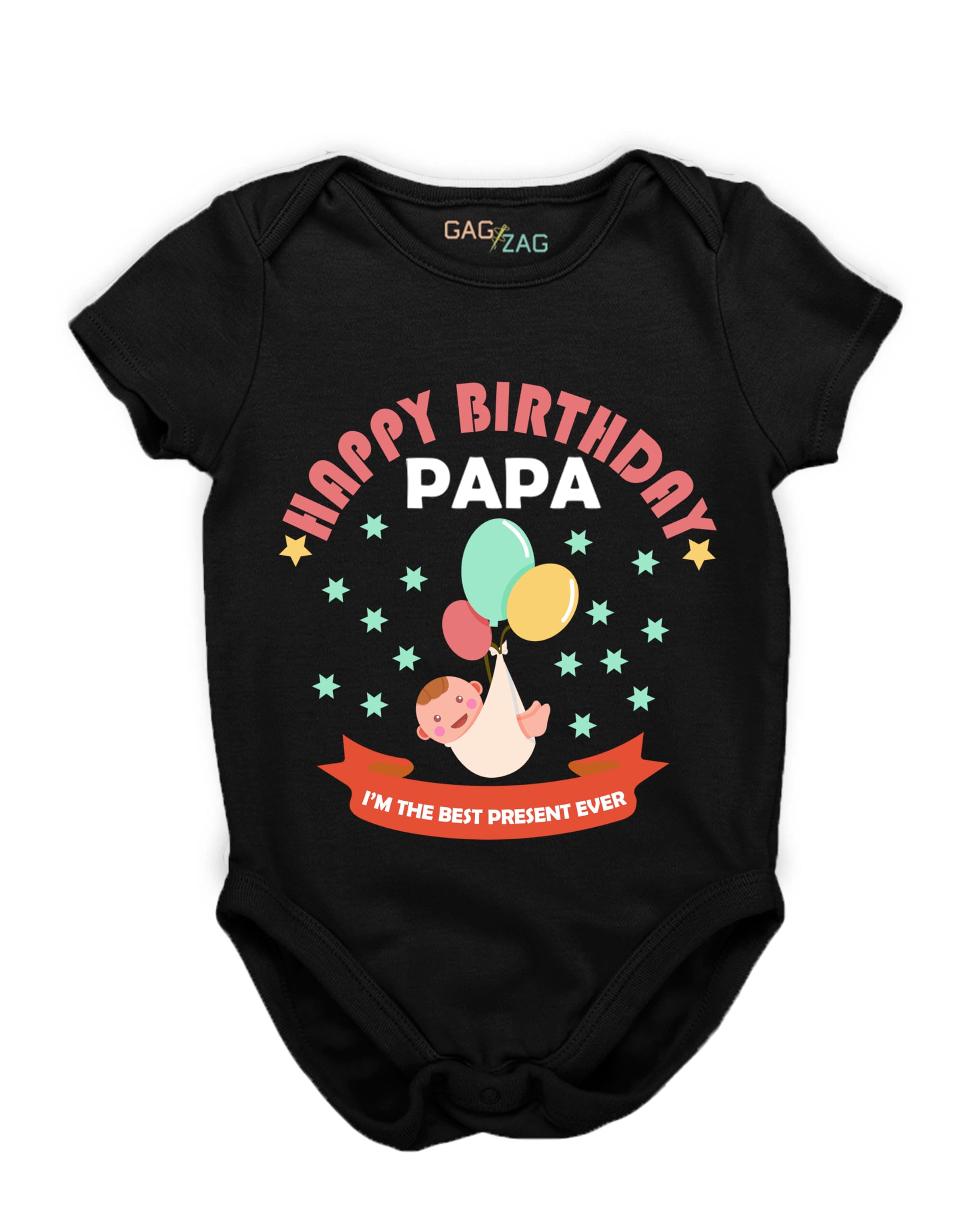Gagzag Unisex Half Sleeve Baby Romper With Envelope Neck Made To Express Love For Father/Daddies/Papa On Birthday-image-20
