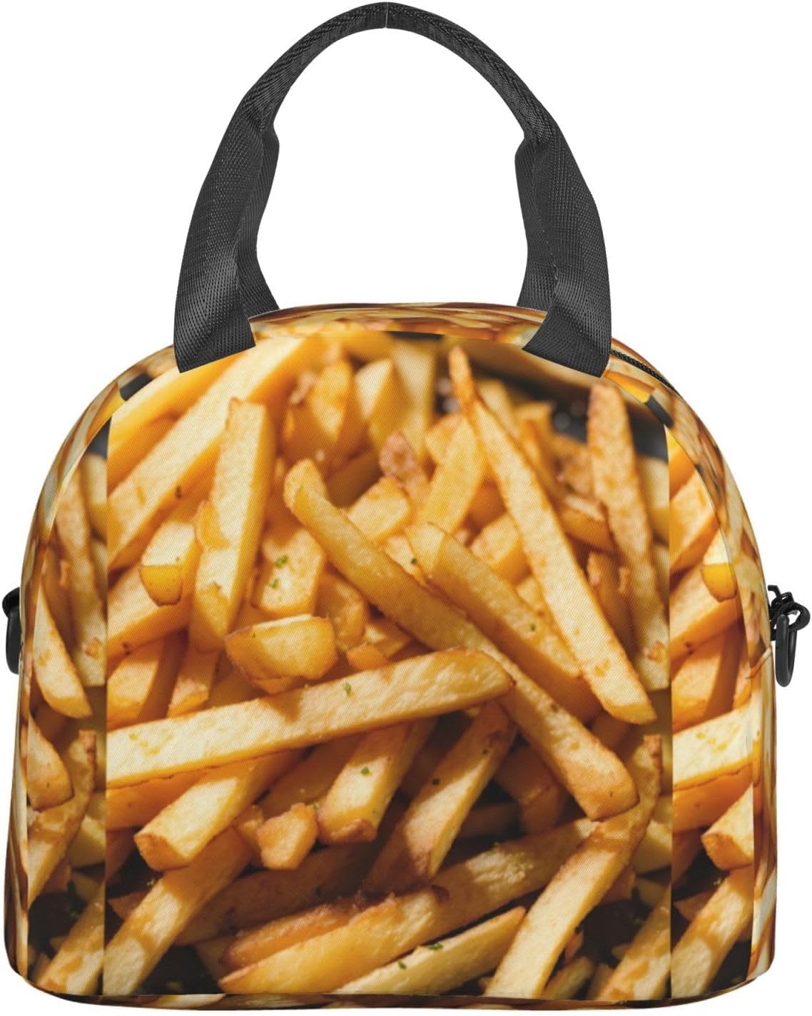 Fast Food Print Reusable Lunch Bag Insulated Lunch Boxes for Office Work Picnic Tote Bag Adjustable