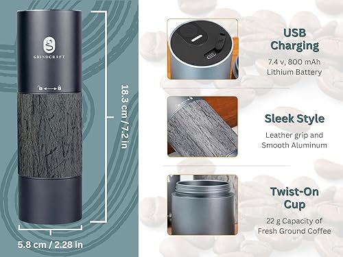Miniatura 3 de Molinillo de café eléctrico, molinillo de café de acero inoxidable de alta calidad, molinillo de café eléctrico, molinillo de café portátil,