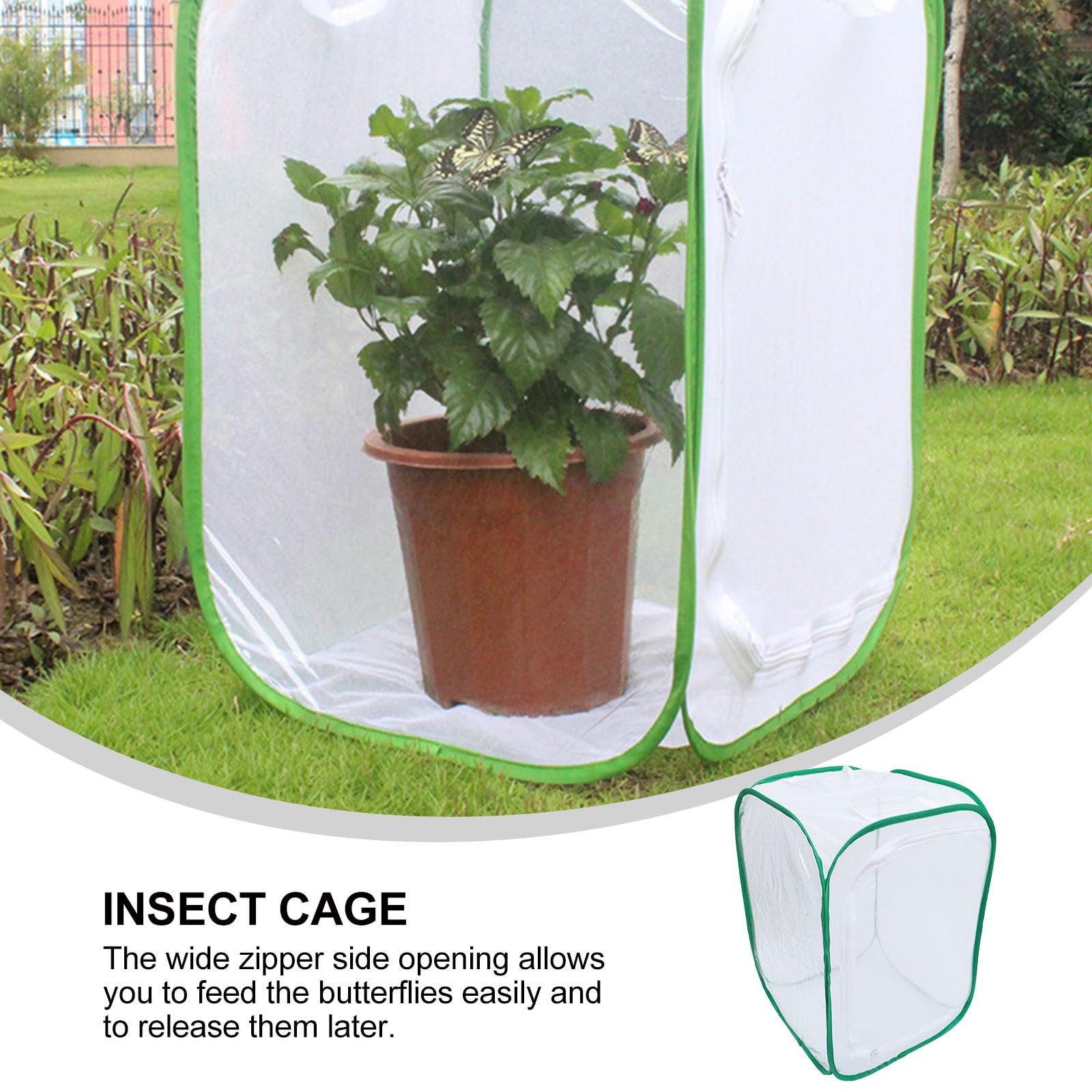 Jaula Plegable para Mariposas 40x40x60 Cm Malla Transpirable para Incubadora de Plantas y Hábitat Insectos, Caja Protectora para Mascotas y Cultivo de Plántulas