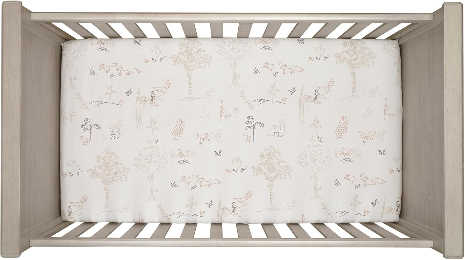 Lambs & Ivy Treetop Fox Woodland Breathable Cotton Fitted Crib/Toddler Sheet