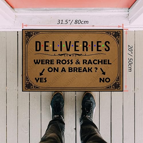 Miniatura 3 de Deliveries were Ross & Rachel on a Break - Felpudo personalizado, divertido tapete de bienvenida antideslizante para interiores de 31.5 x 20 pulgadas