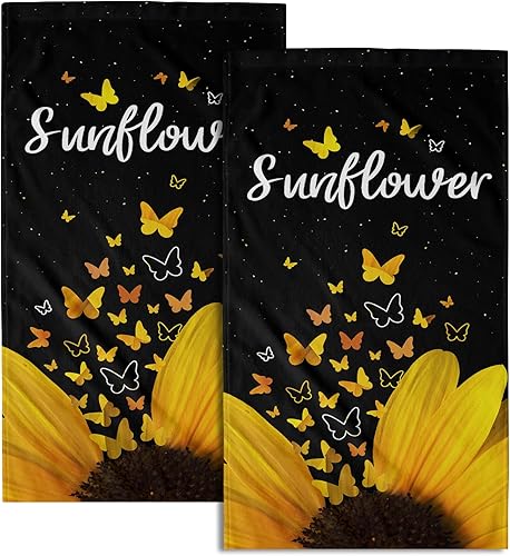 Vista 465 de Giwawa Juego de 2 toallas de mano de hojas marrones, toallas de baño bohemias suaves y delgadas, altamente absorbentes, decorativas, para cocina