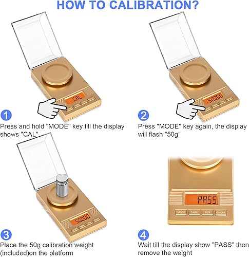 Miniatura 34 de Fuzion Báscula de miligramos de 1.76 oz/ 0.00 oz, báscula de mg portátil con retroiluminación LCD, tare, báscula digital de joyería, escala