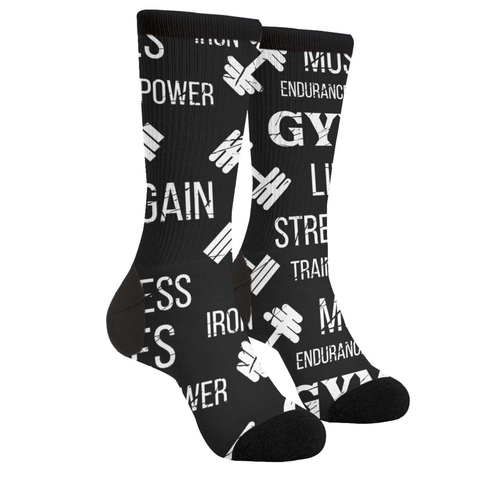 SEVEBJ Women Men Novelty Socks Funny Crazy Dress Sock Gym Label Dumbbell