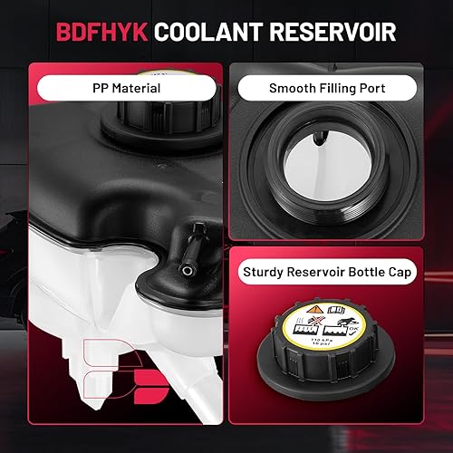 Vista 32 de BDFHYK Tanque de desbordamiento de depósito de expansión de refrigerante del motor compatible con Transit-150 Transit-250 Transit-350 HD 2015-2019
