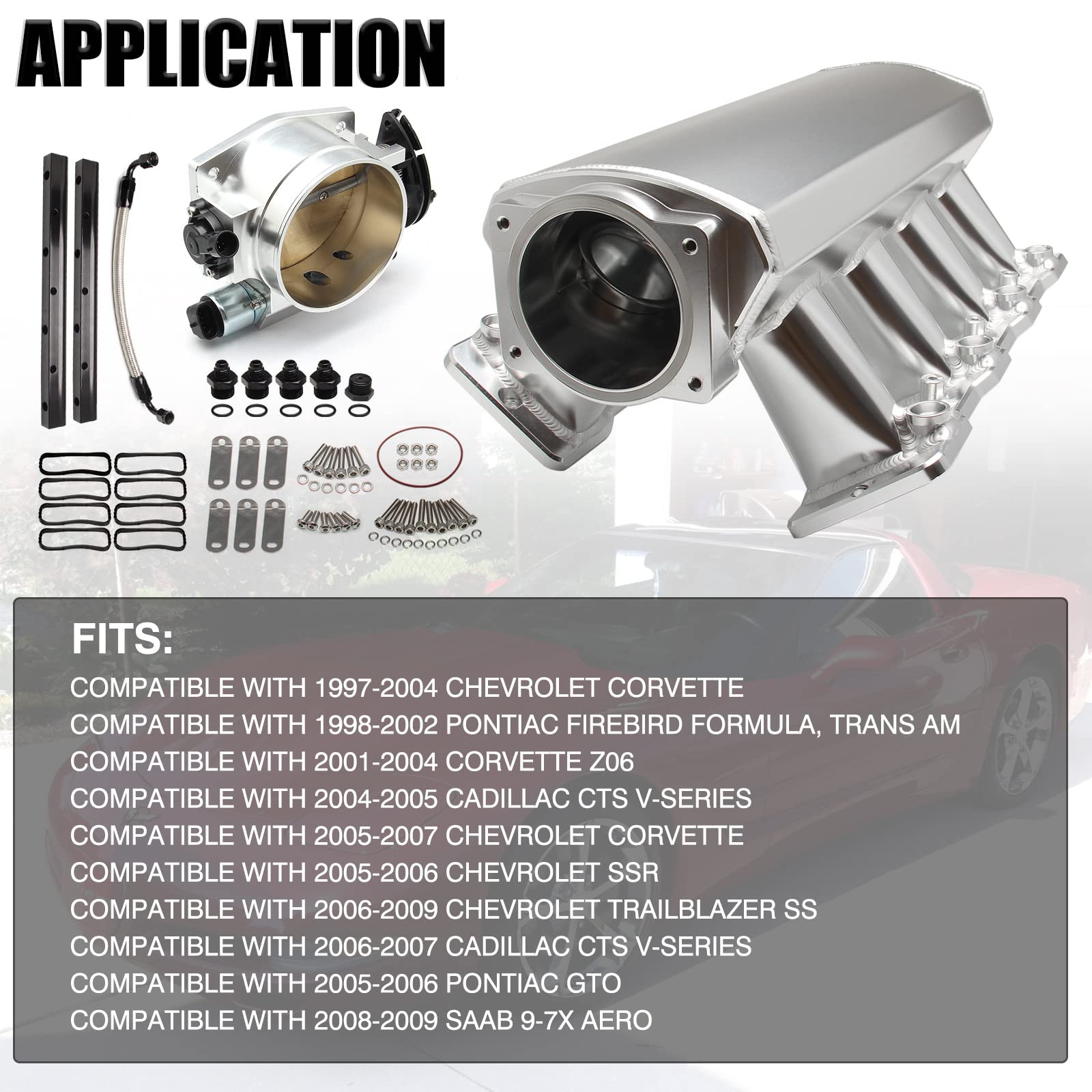 TEMSONE 92MM Intake Manifold Sheet Metal Fabricated EFI with Fuel Rails