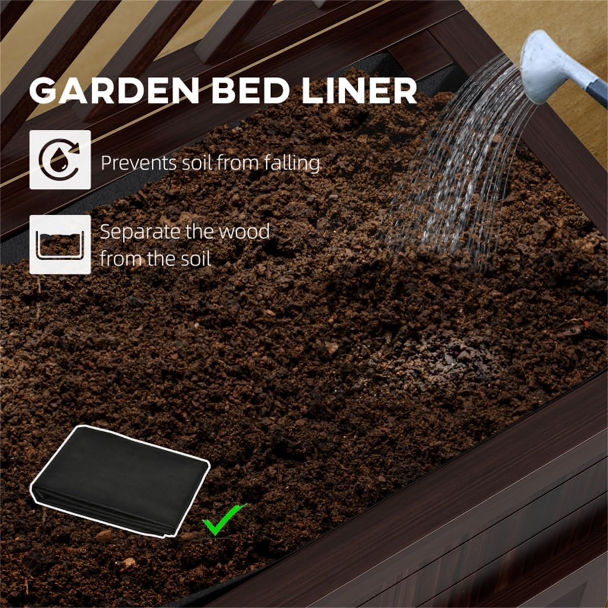 Sturdy Wooden Raised Garden Bed for Outdoor Planting – Natural Fir Wood Planter Box with Drainage Pan