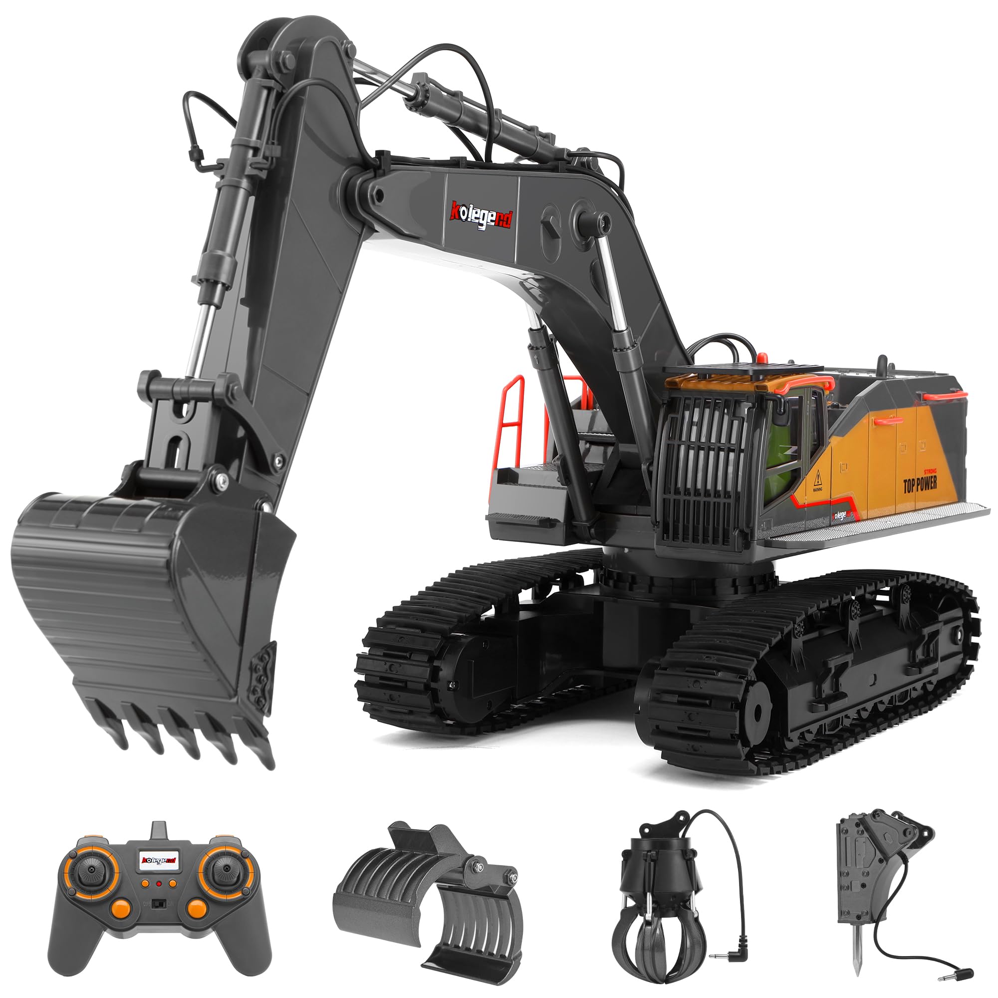 Amazon.com: kolegend 1:14 RC Excavator 25 Channel 4 in 1