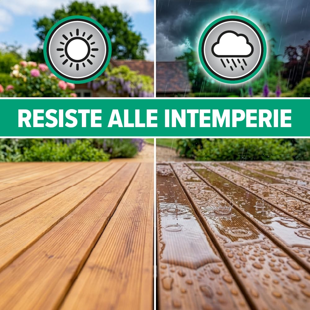 Roxil UV Olio per Legno 1L - Olio per Legno da Esterno - Pronto all'Uso Resistente ai Raggi UV, Impregnante Impermeabilizzante per Legno da Esterno, Cura del Legno Esterno