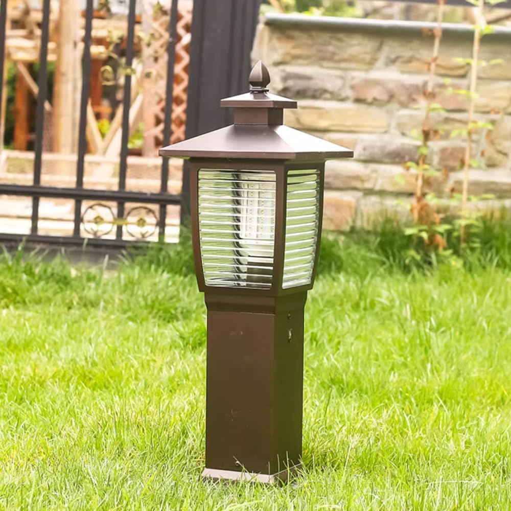 22-calowa lampa słupkowa ze szkła w paski w kolorze kawy