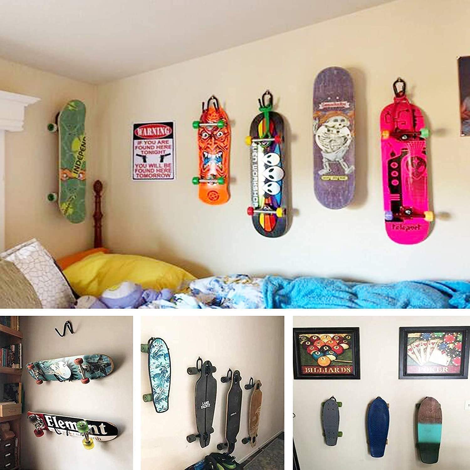 Estante de almacenamiento grande para tablas de surf, soporte de pared ajustable para el hogar, para almacenamiento de esquí y snowboard, no más de 20 libras (10 kg),W/Hardware