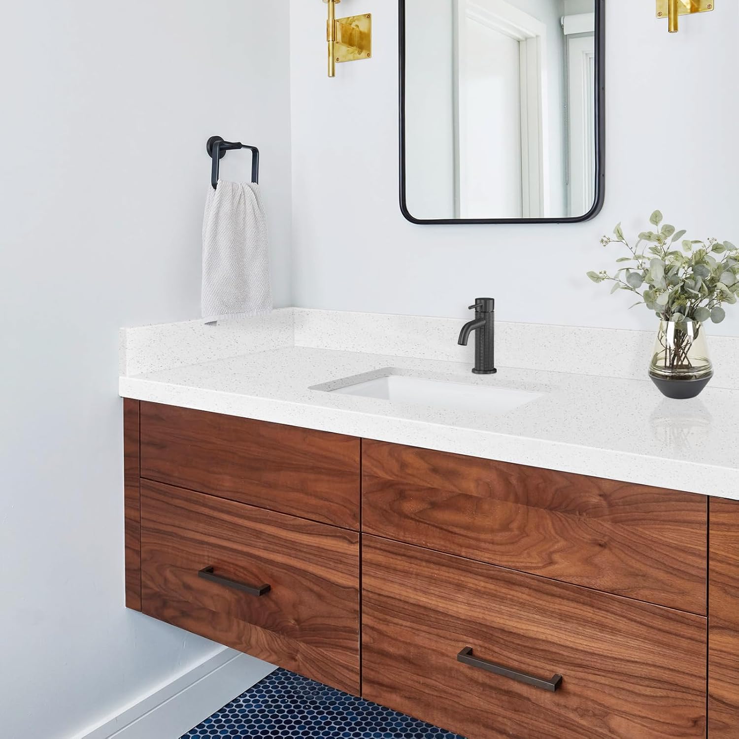 21 in. W x 4 in. H Quartz Stone Sidesplash for Bathroom Vanity Sink Top in White