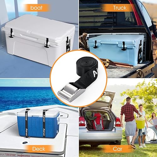 Miniatura 6 de Aieve Kit de correas de amarre para enfriador, soporte de bloqueo de pecho de hielo, accesorios para enfriadores YETI Cooler RTIC