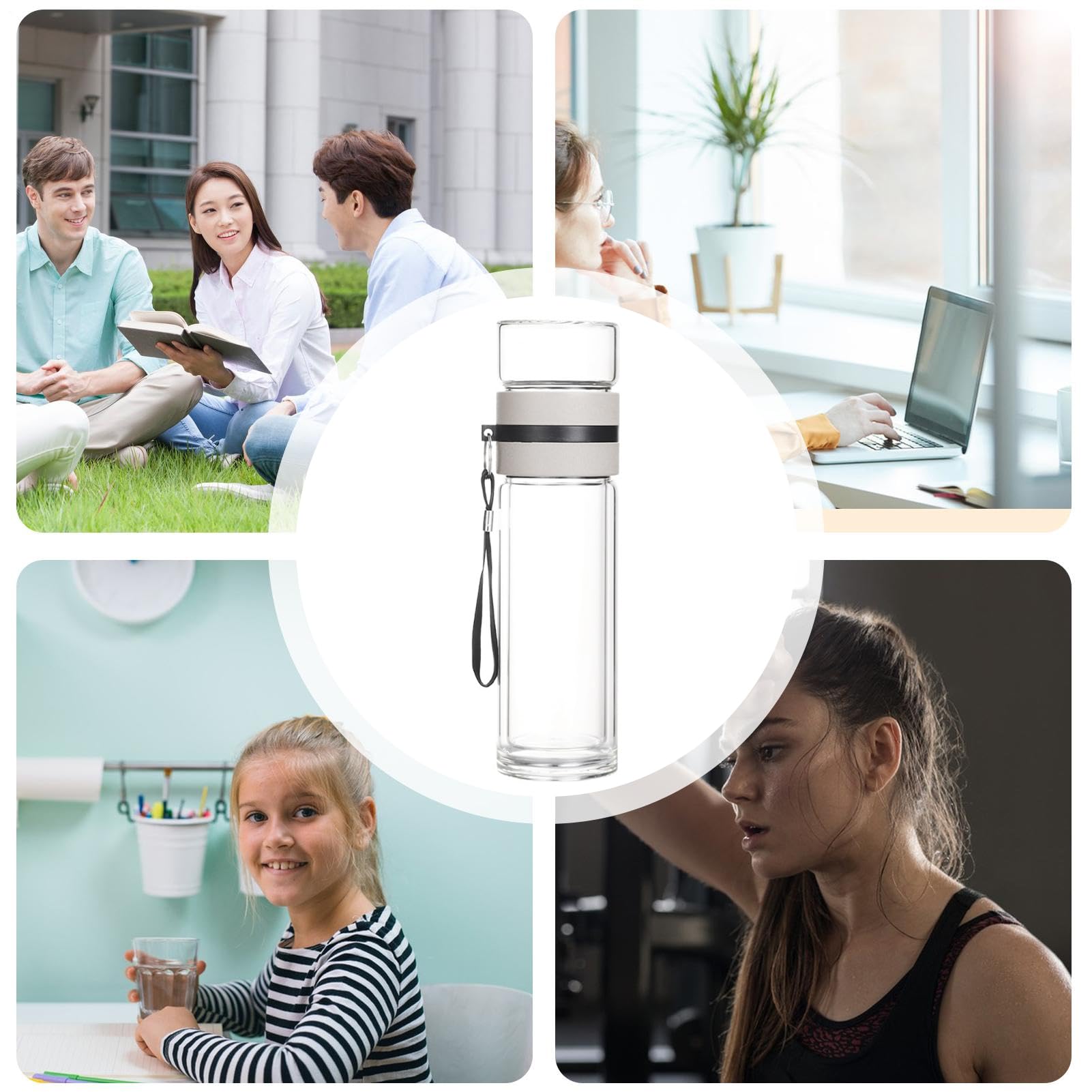 Glass Water Bottle for Tea, Portable Tea Bottle with Infuser, Fruit Infuser Water Bottle, Leakproof Glass Tea Bottle, Travel Tea Infuser Bottle, Loose Tea Water Bottle, Travel Infuser Tea Cup