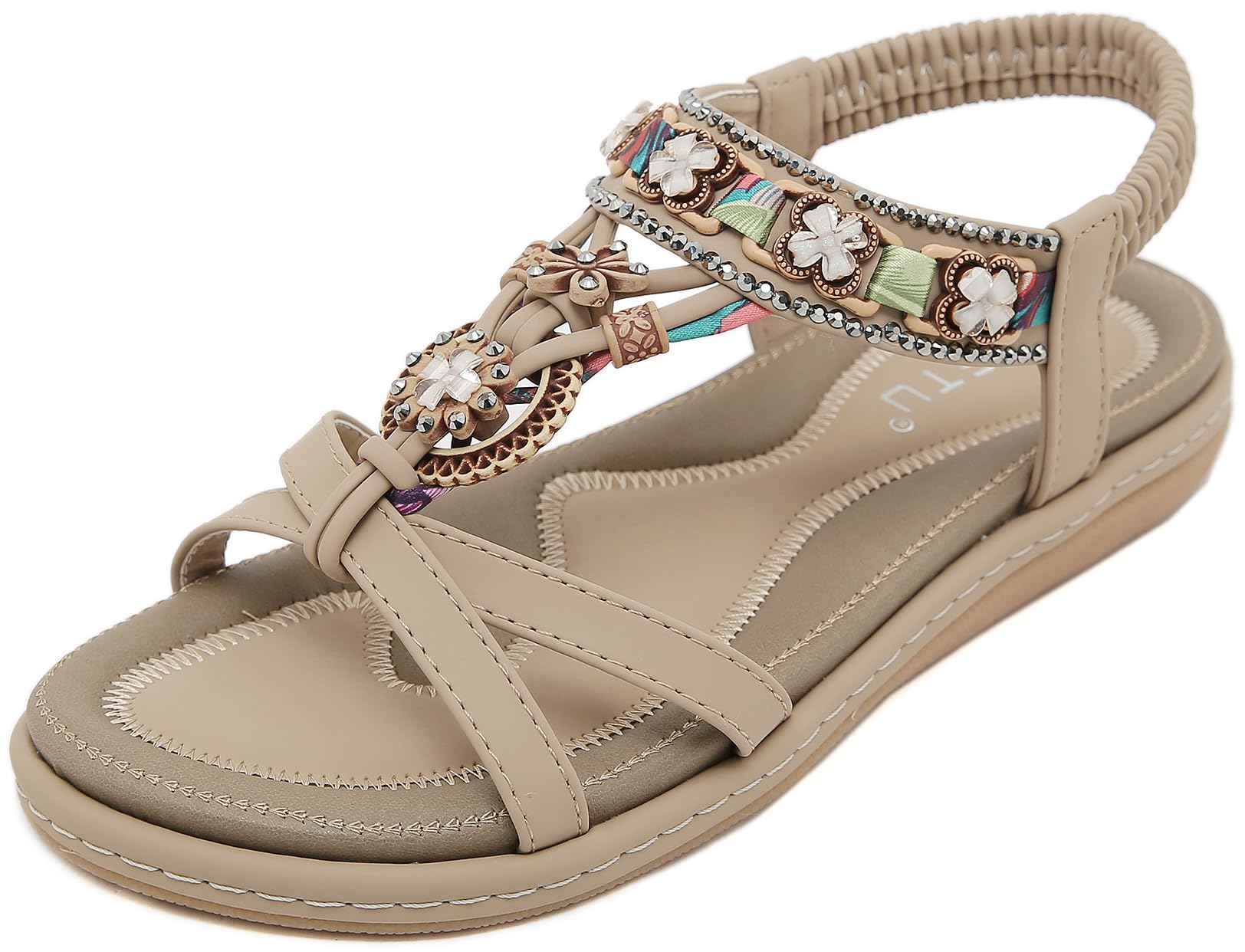 Vunavueya Sandalias de Vestir Mujer Zapatos Sandalias de Tiras Informal Cómodas Chanclas Sandalias Verano de Piel sin Cordones para Mujer
