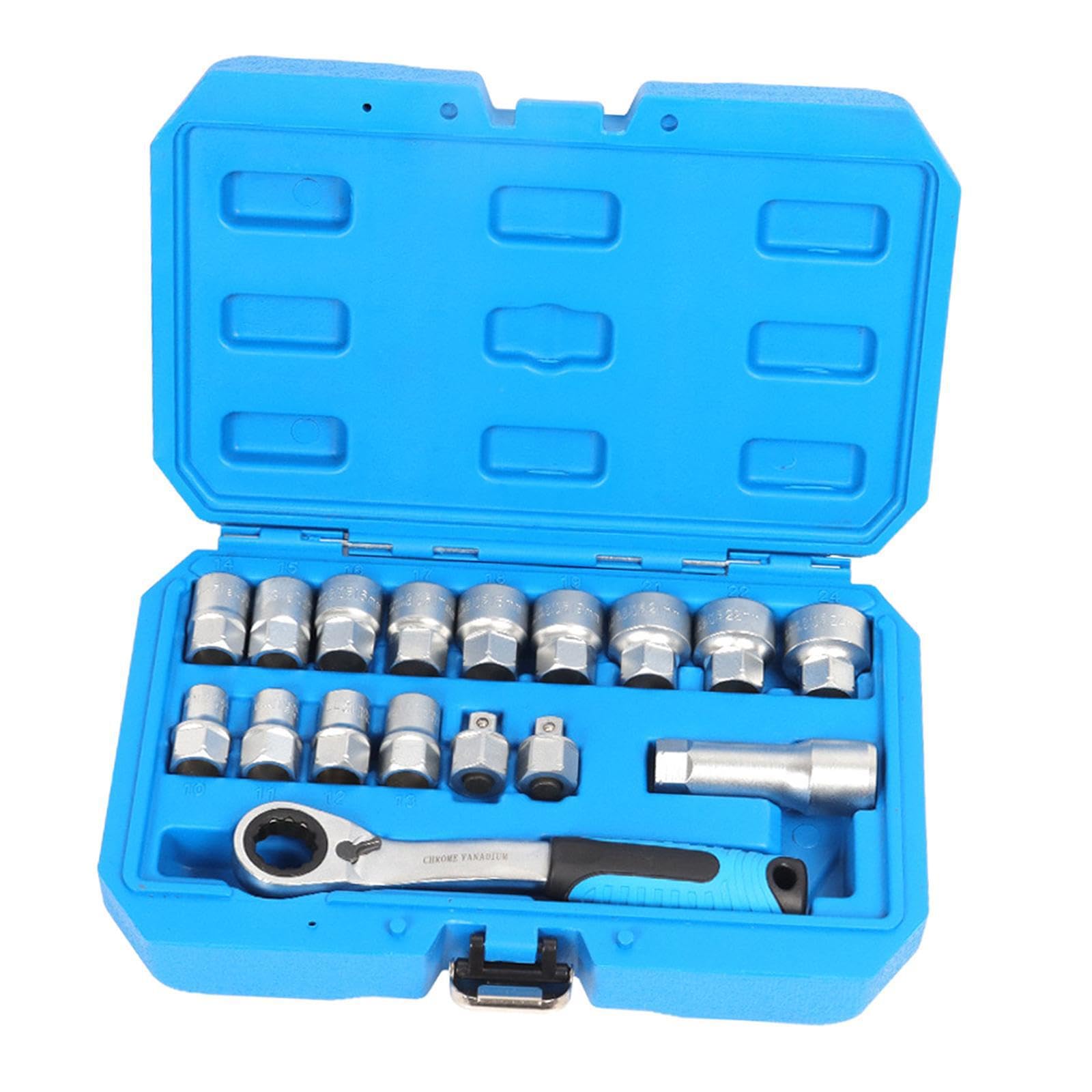 AUYXSSZ Ergonomic Socket Ratchet Wrench Set Designed for Automotive and Bicycle Enthusiasts Complete Repair Toolkit Hand Tool Steel Spanner Reversible Ratchet