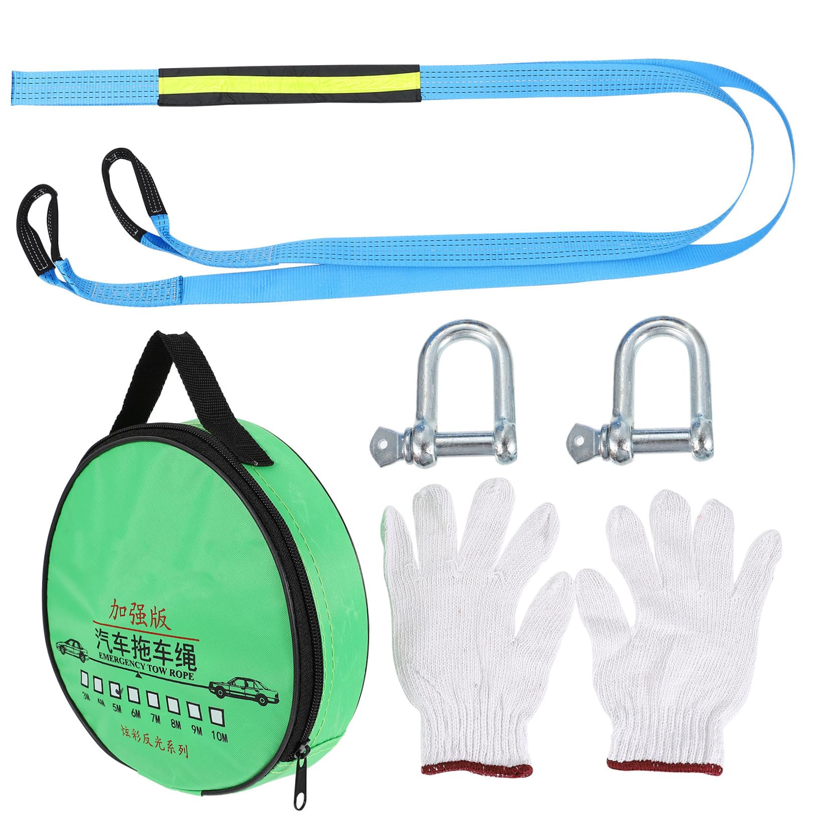 5 Meter Abschleppseil Blau Polyester 8 Tonnen mit Haken