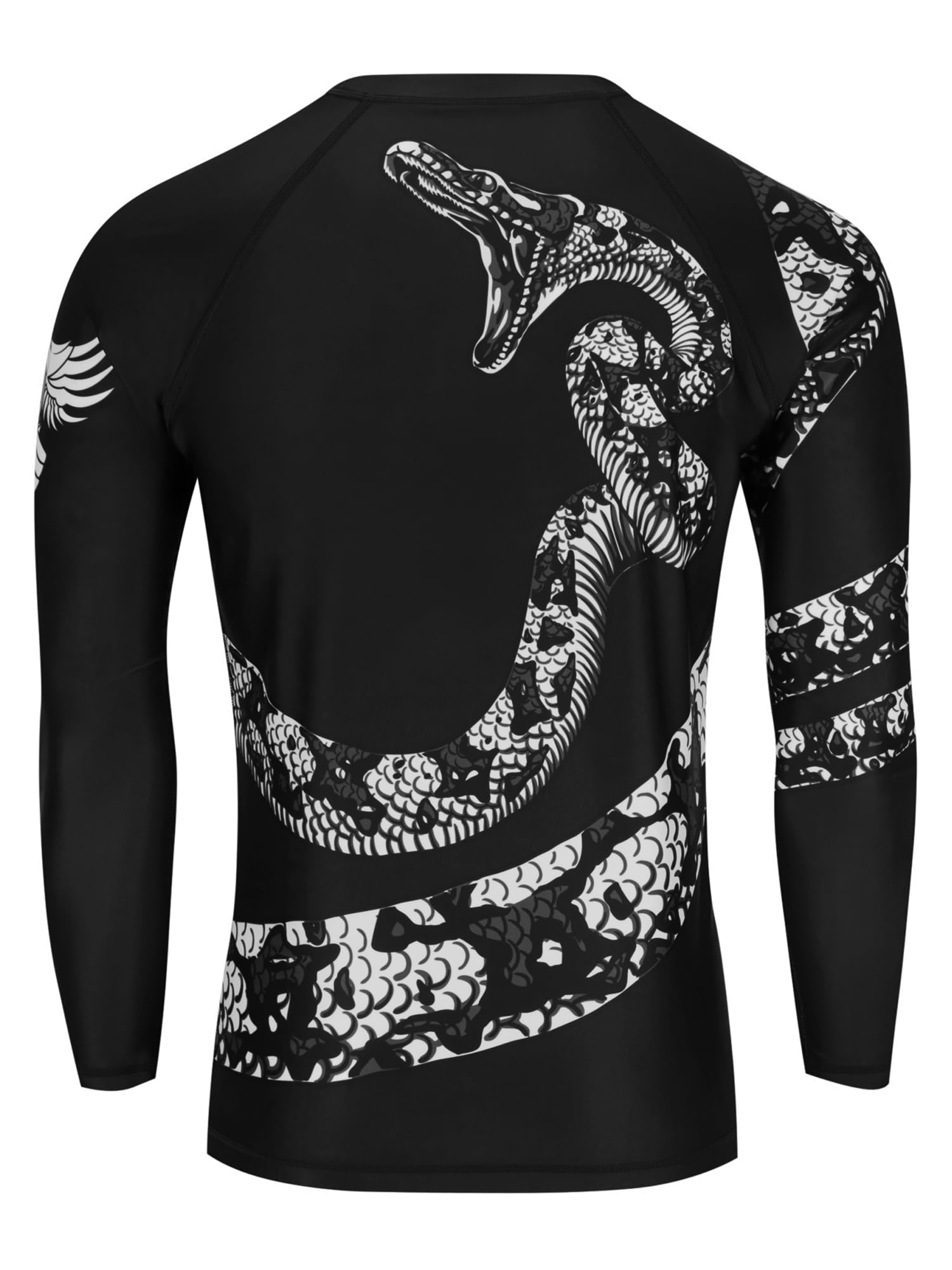Raven Fightwear Constrictor Snake White IBJJF Approved MMA Rash Guard Medium