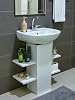 Under Sink Cabinet, Bathroom Cabinet, Bathroom Organizer Cabinet, Multi-Shelf, White, Asude Home