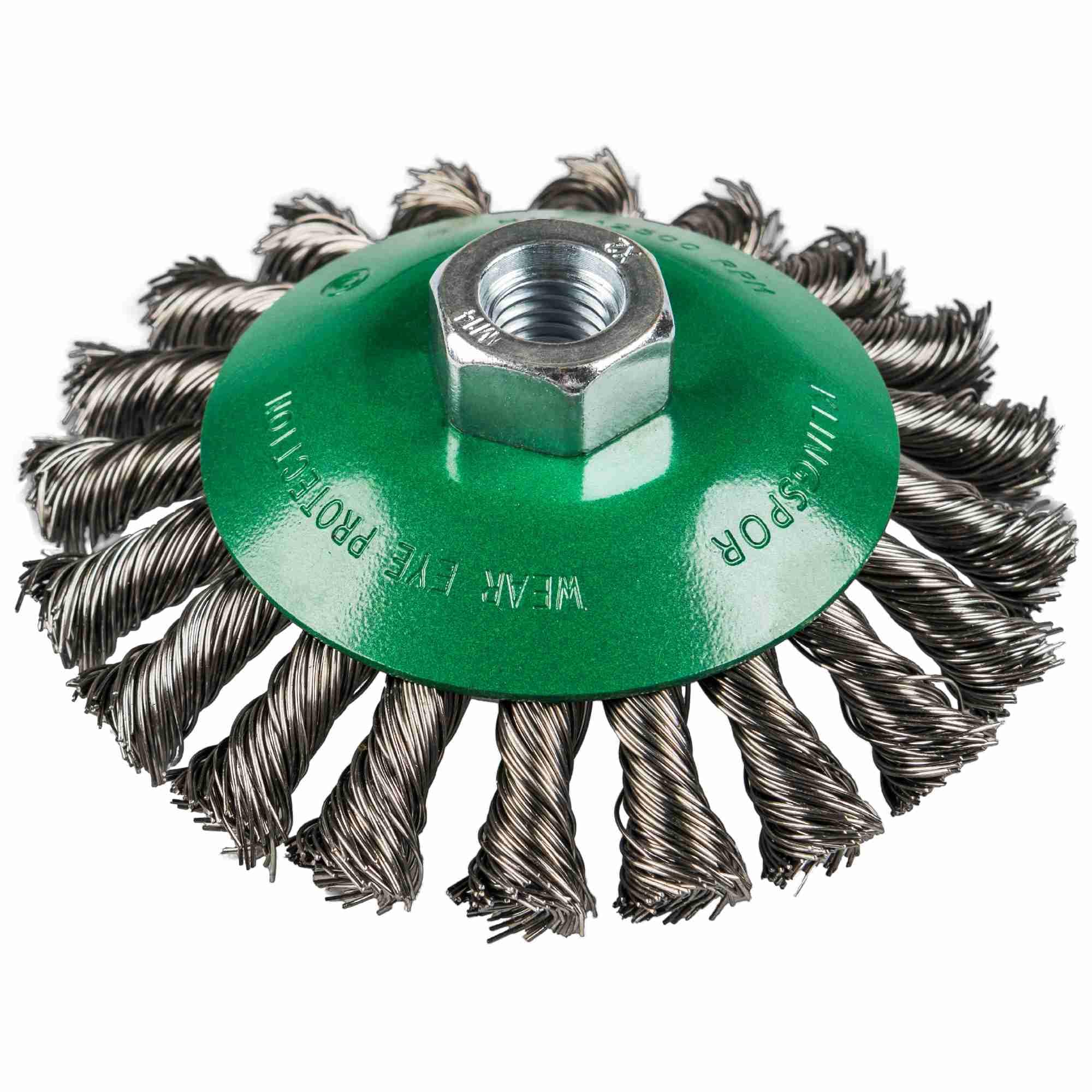 Image secondaire de Brosse conique torsadée Klingspor 100 mm avec filetage M14