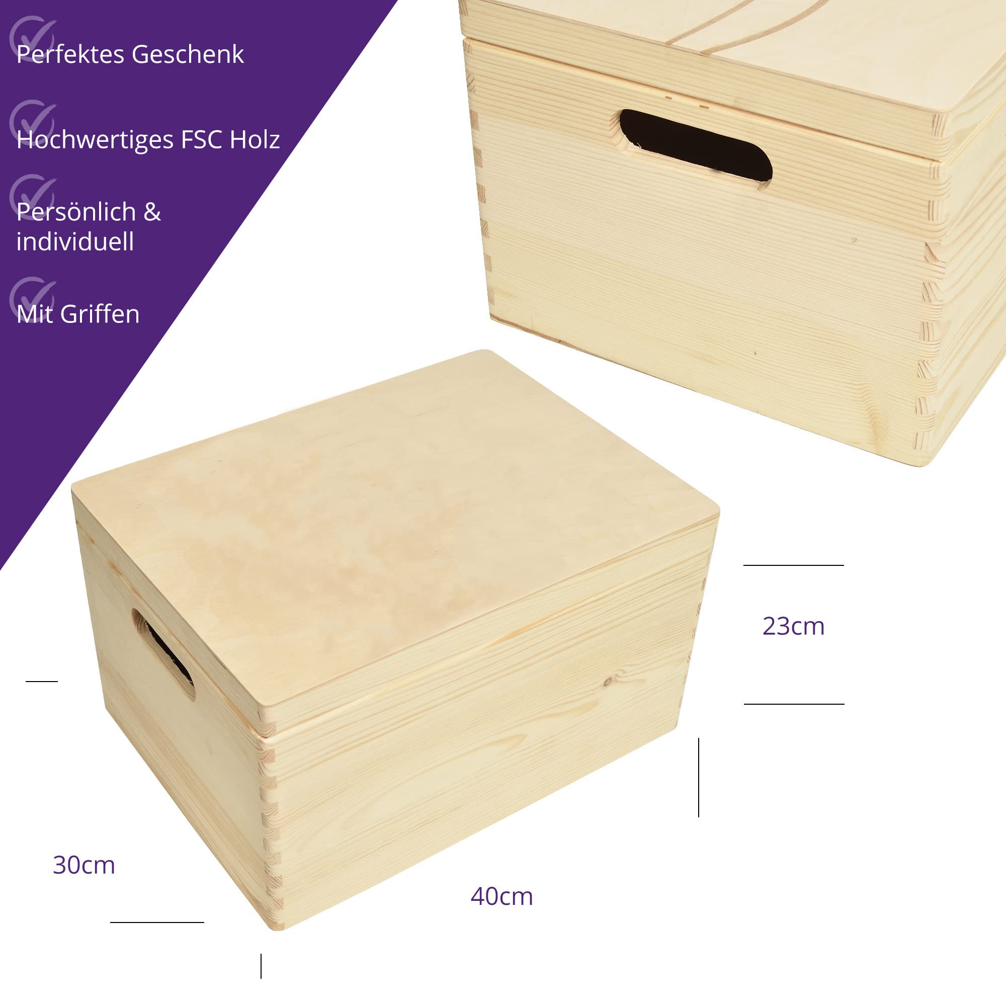 Scatola dei ricordi personalizzata per neonati e bambini con incisione Alligator – Scatola in legno per bei ricordi – Scatola in legno 40 x 30 x 23 cm